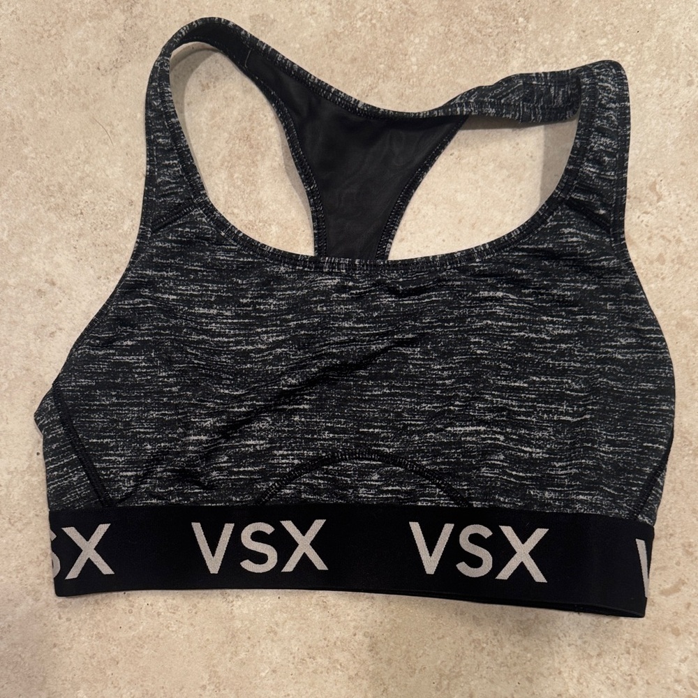 VSX Heathered Black Sports Bra